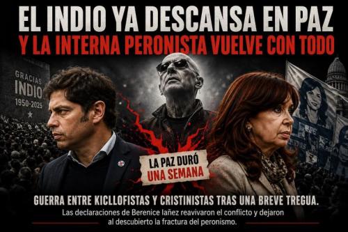 El Indio Solari ya descansa en paz y la interna peronista vuelve con todo